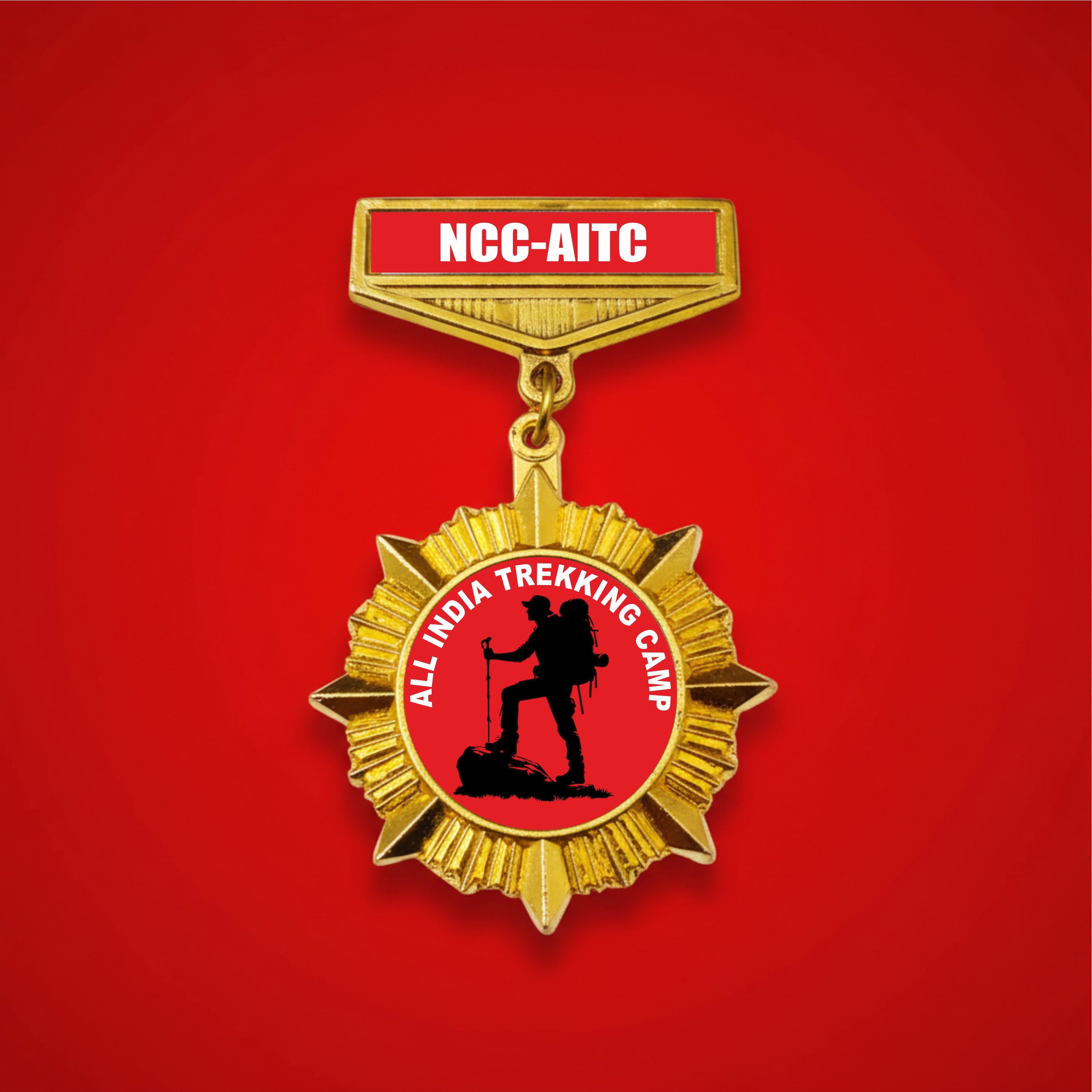 NCC ALL INDIA TREKKING CAMP GOLDEN MEDAL BADGE AITC