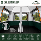 Adventure Hut 4-6 Person Waterproof Family Camping Dome Tent