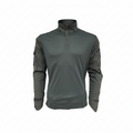 Black long-sleeve shirt with a quarter zip on a white background