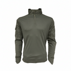 Gray long-sleeve shirt with a quarter zip on a white background