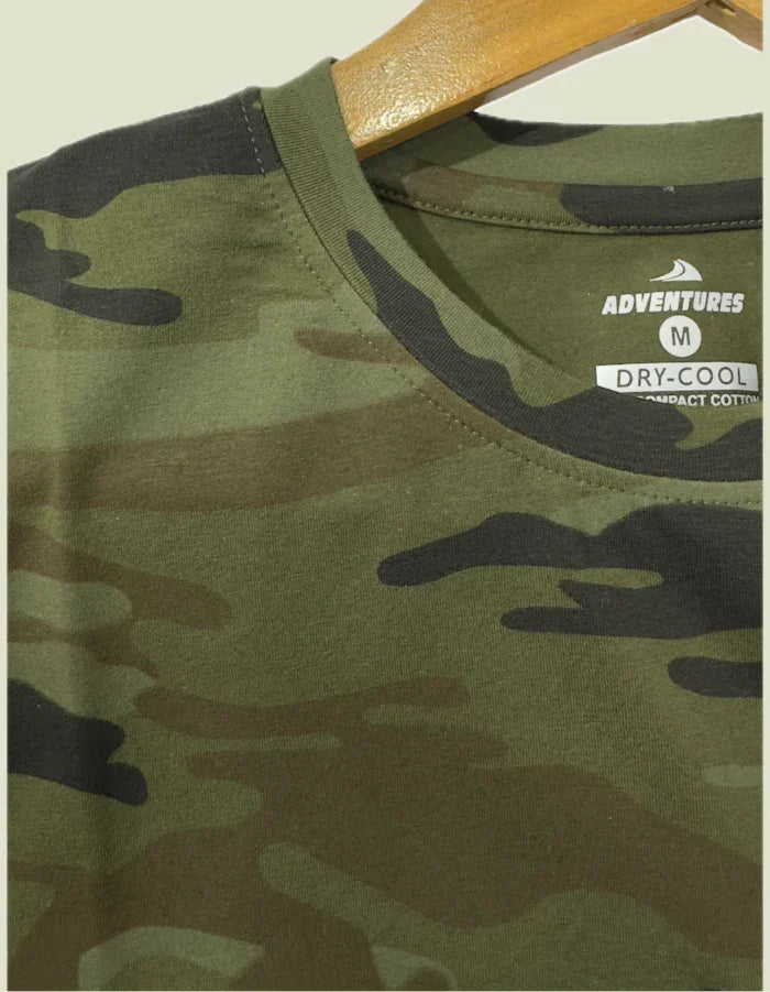 Adventure Hut Camouflage Yodha Print T-Shirt Heavy Quality - Heavy Quality Military-Style Tee - The Adventure Hut