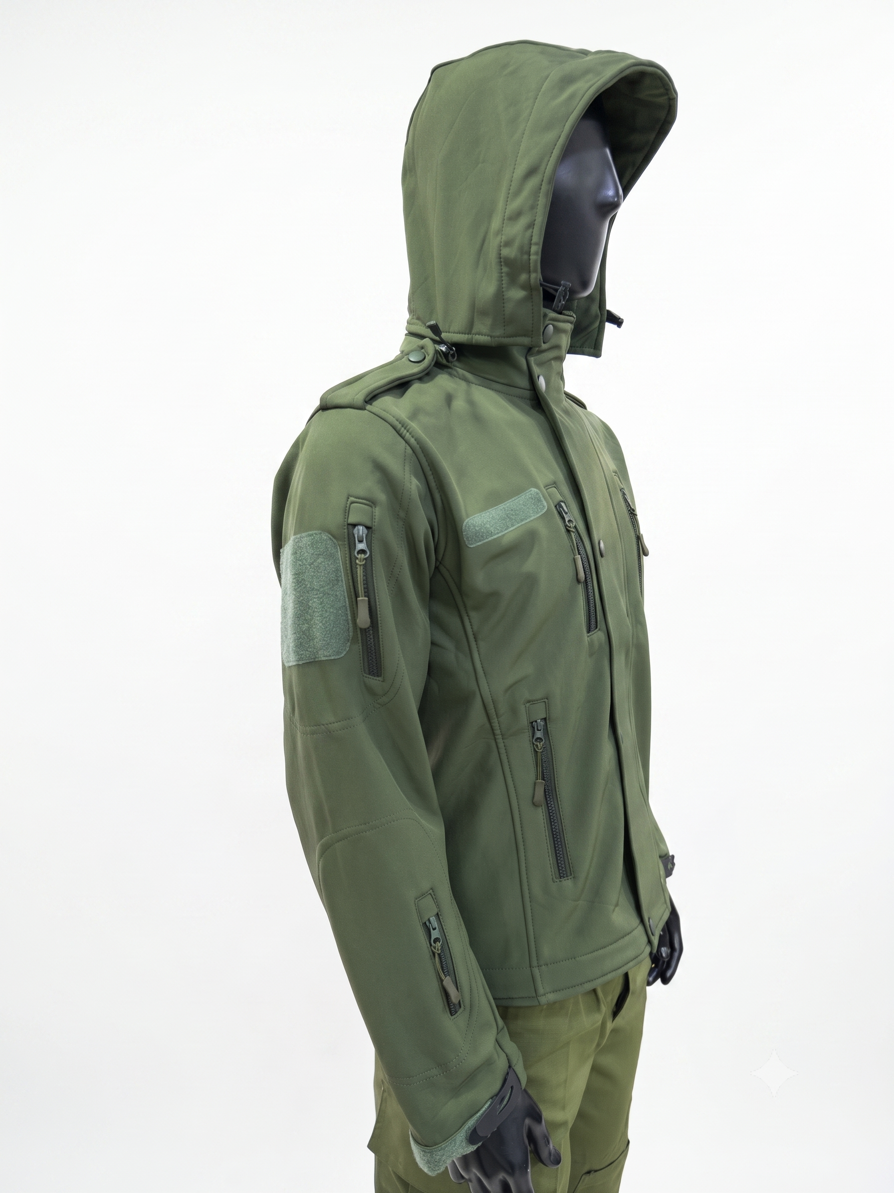 The Adventure Hut Tactical Bonded Fleece Jacket – Army Green