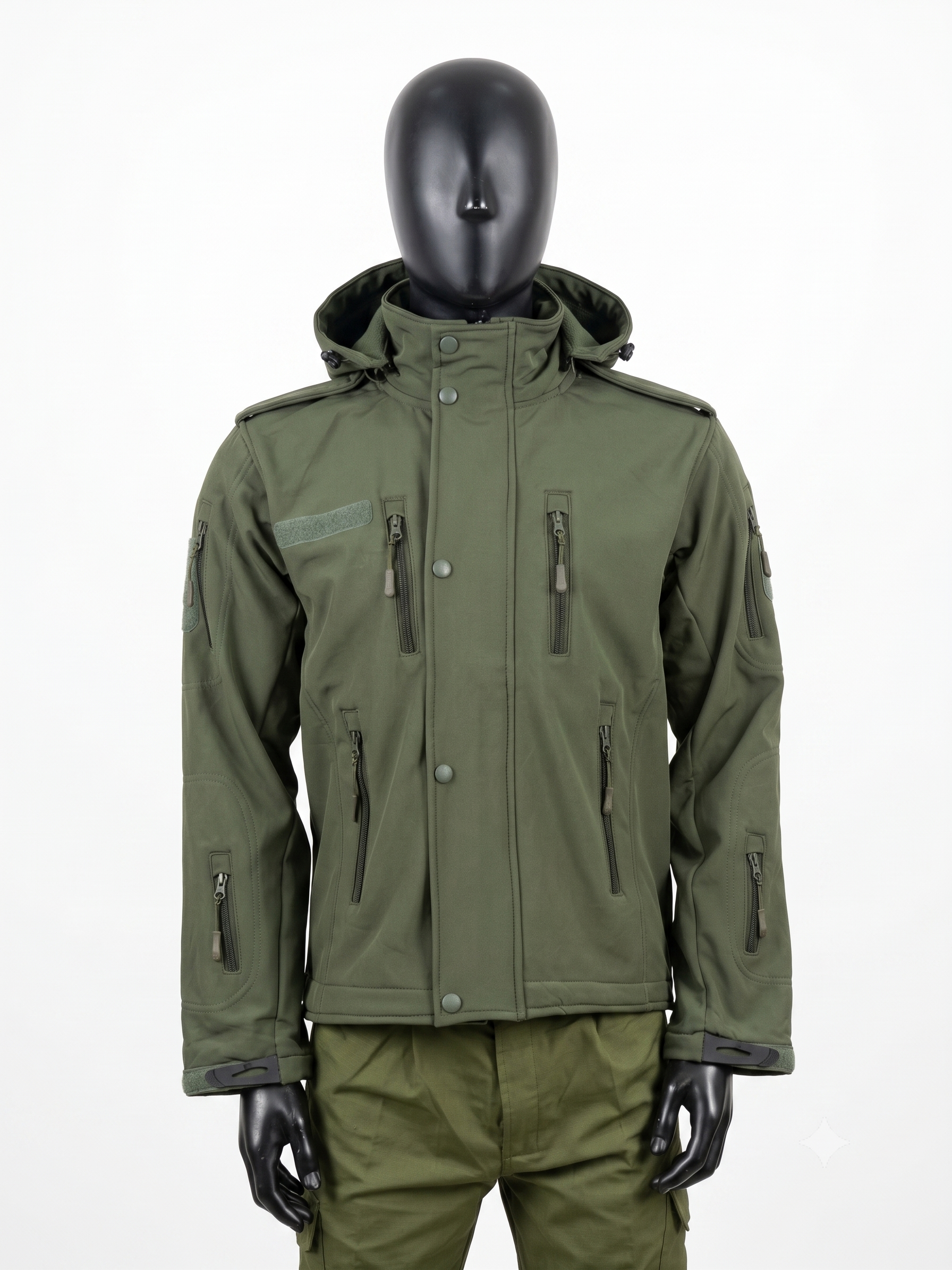 The Adventure Hut Tactical Bonded Fleece Jacket – Army Green