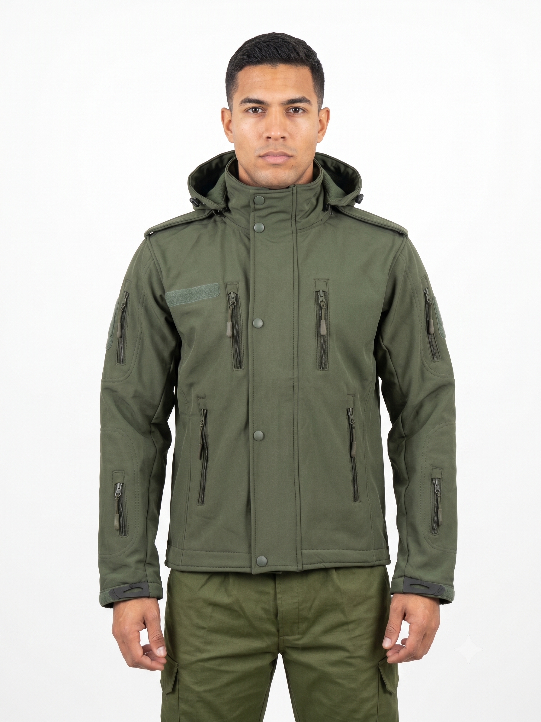 The Adventure Hut Tactical Bonded Fleece Jacket – Army Green