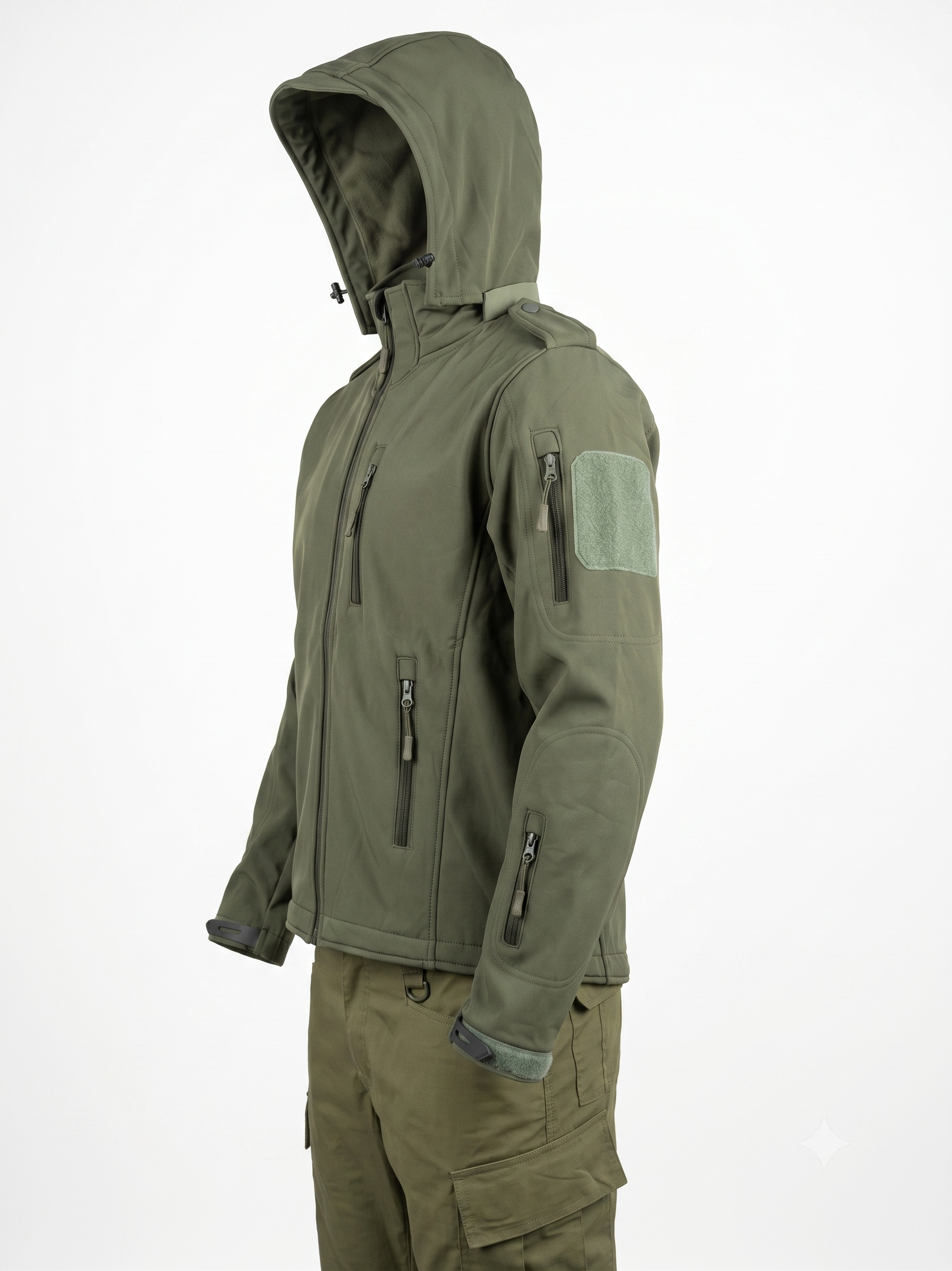 The Adventure Hut Tactical Bonded Fleece Jacket – Army Green