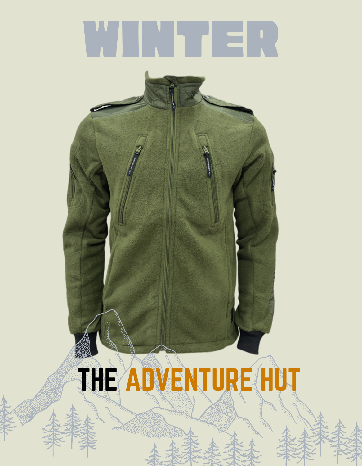 Army 4 Pocket HEAVY Fleece Jacket with Flap | Tactical Winter Jacket – The Adventure Hut