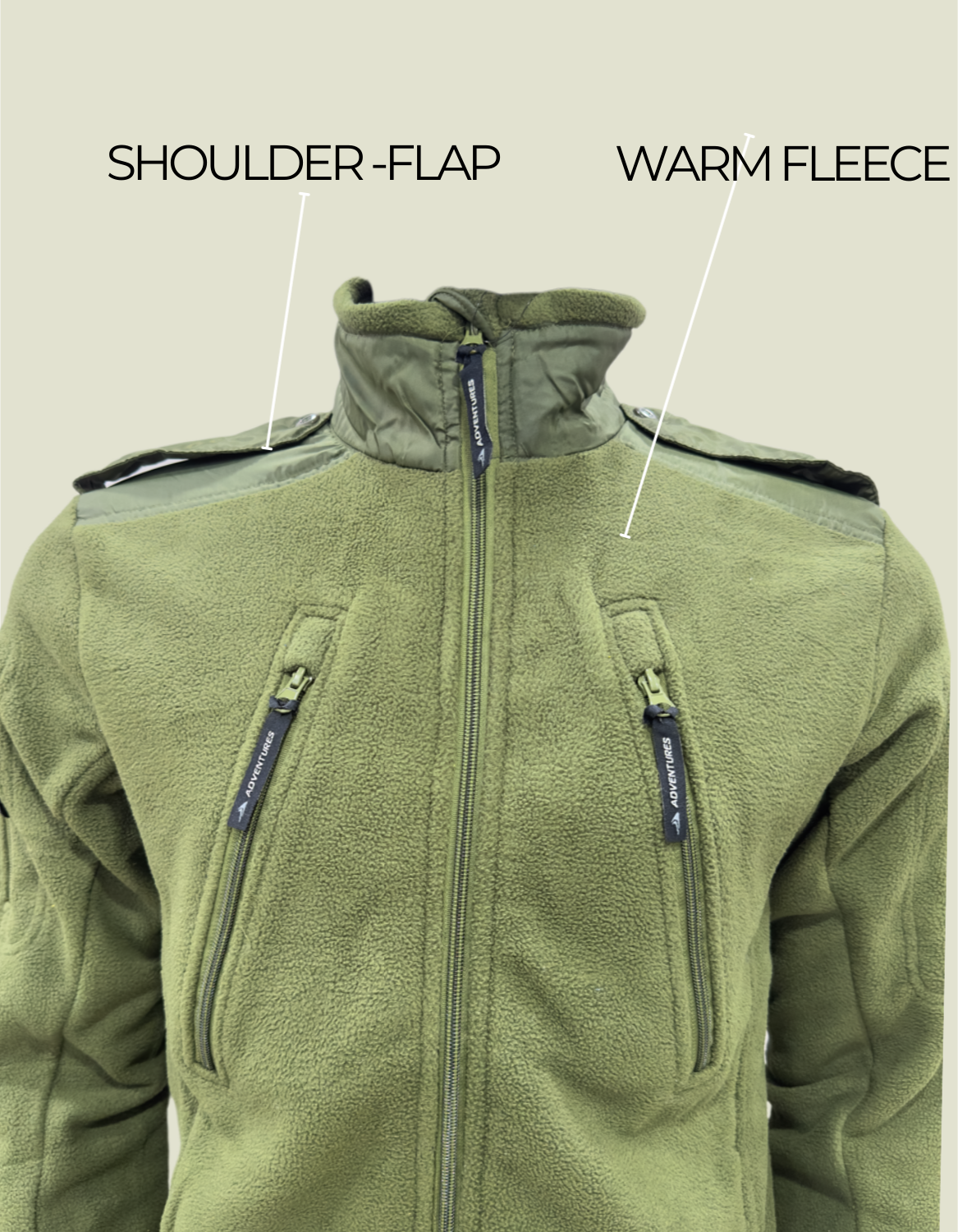 Army 4 Pocket HEAVY Fleece Jacket with Flap | Tactical Winter Jacket – The Adventure Hut