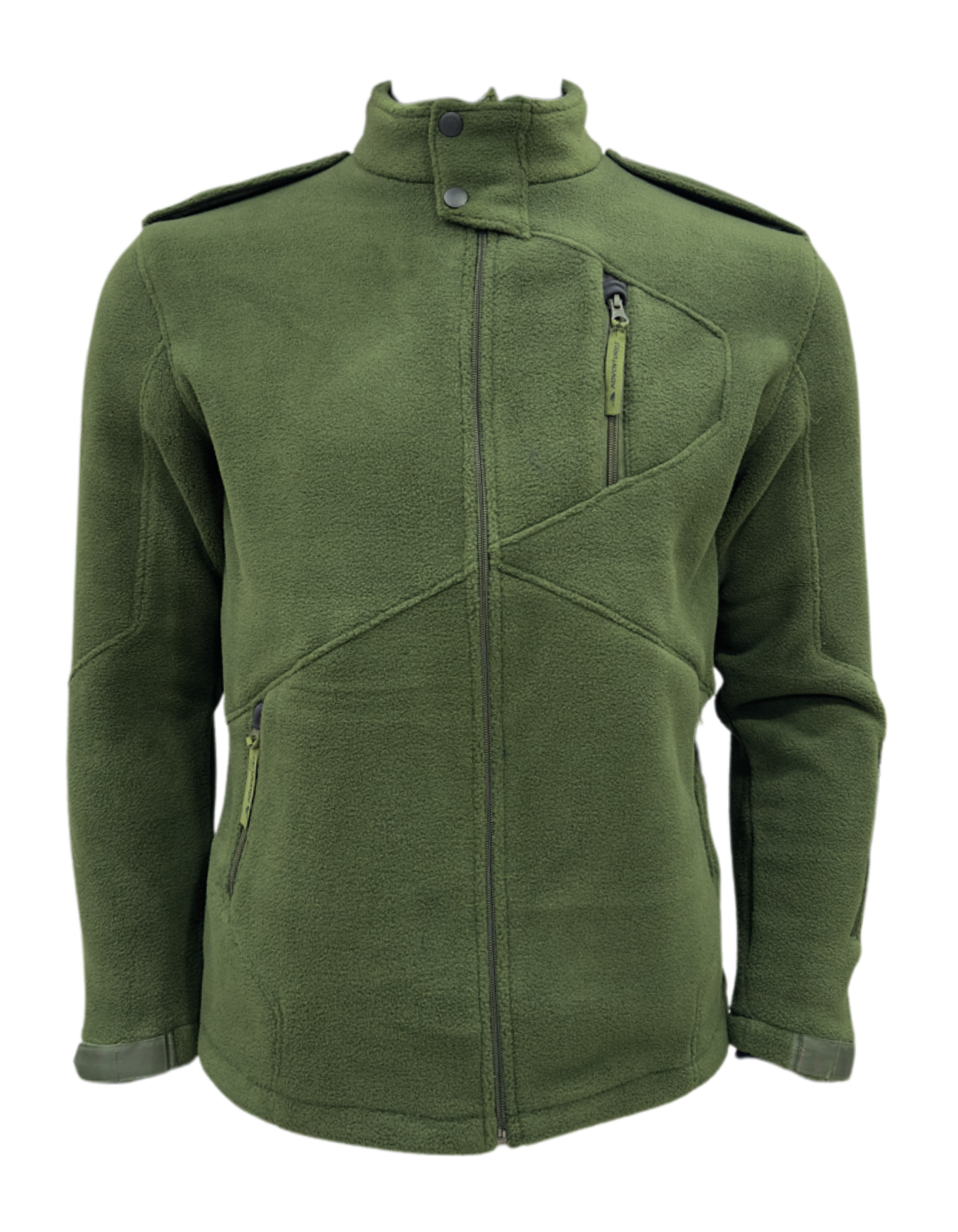Army Green Heavy Fleece Jacket Close 5 Zip with Rank Flaps – The Adventure Hut