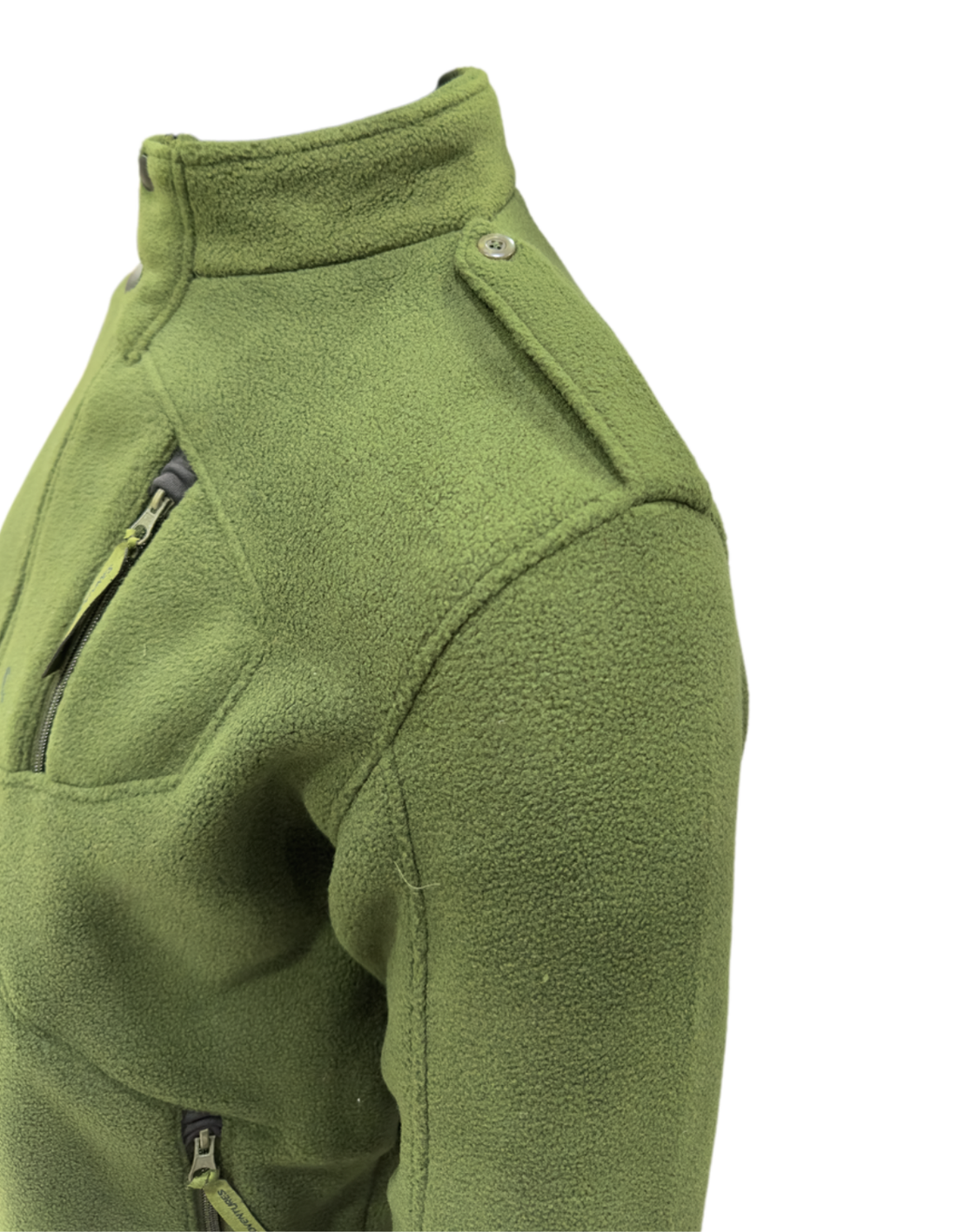 Army Green Heavy Fleece Jacket Close 5 Zip with Rank Flaps – The Adventure Hut