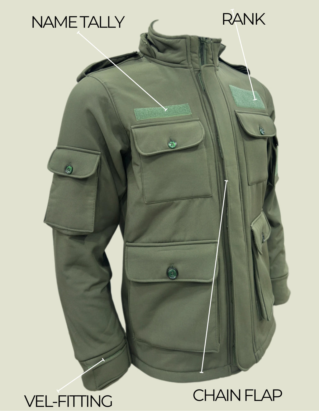 Army Softshell Winter Jacket – Military Warmth & 8 Pockets – The