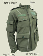 Detachable hood army winter jacket – windproof design