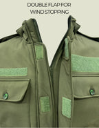 Men’s tactical softshell jacket in olive green – outdoor winter gear