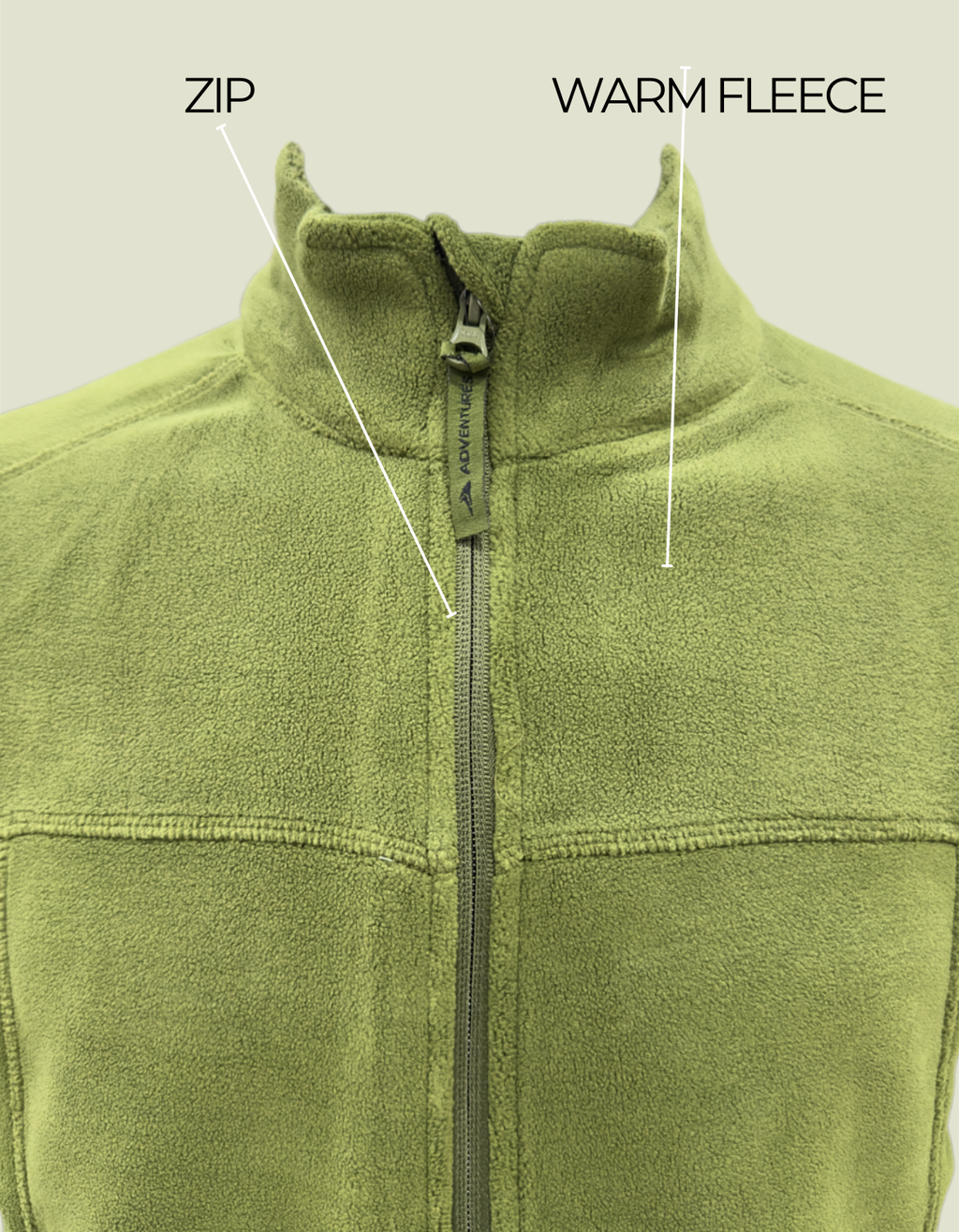 Army Warm Fleece 3 Zip Jacket with Sleeve Pocket | Winter Outdoor Jacket – The Adventure Hut