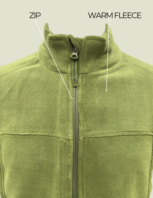 Army Warm Fleece 3 Zip Jacket with Sleeve Pocket | Winter Outdoor Jacket – The Adventure Hut