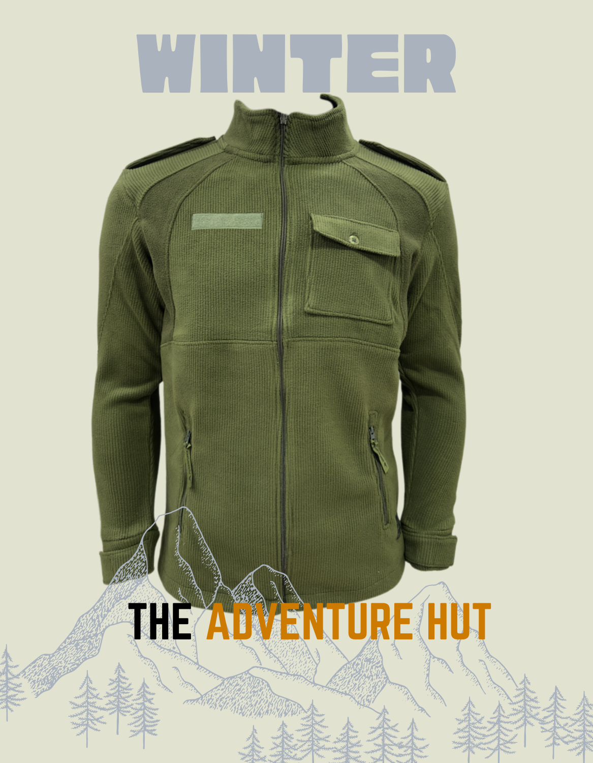 Army Corduroy HEAVY Fleece Jacket with Rank Flap & Utility Pockets | The Adventure Hut