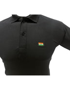 Tactical Black Polo T-Shirt – Indian Flag Patch Synthetic Combat Wear | The Adventure Hut