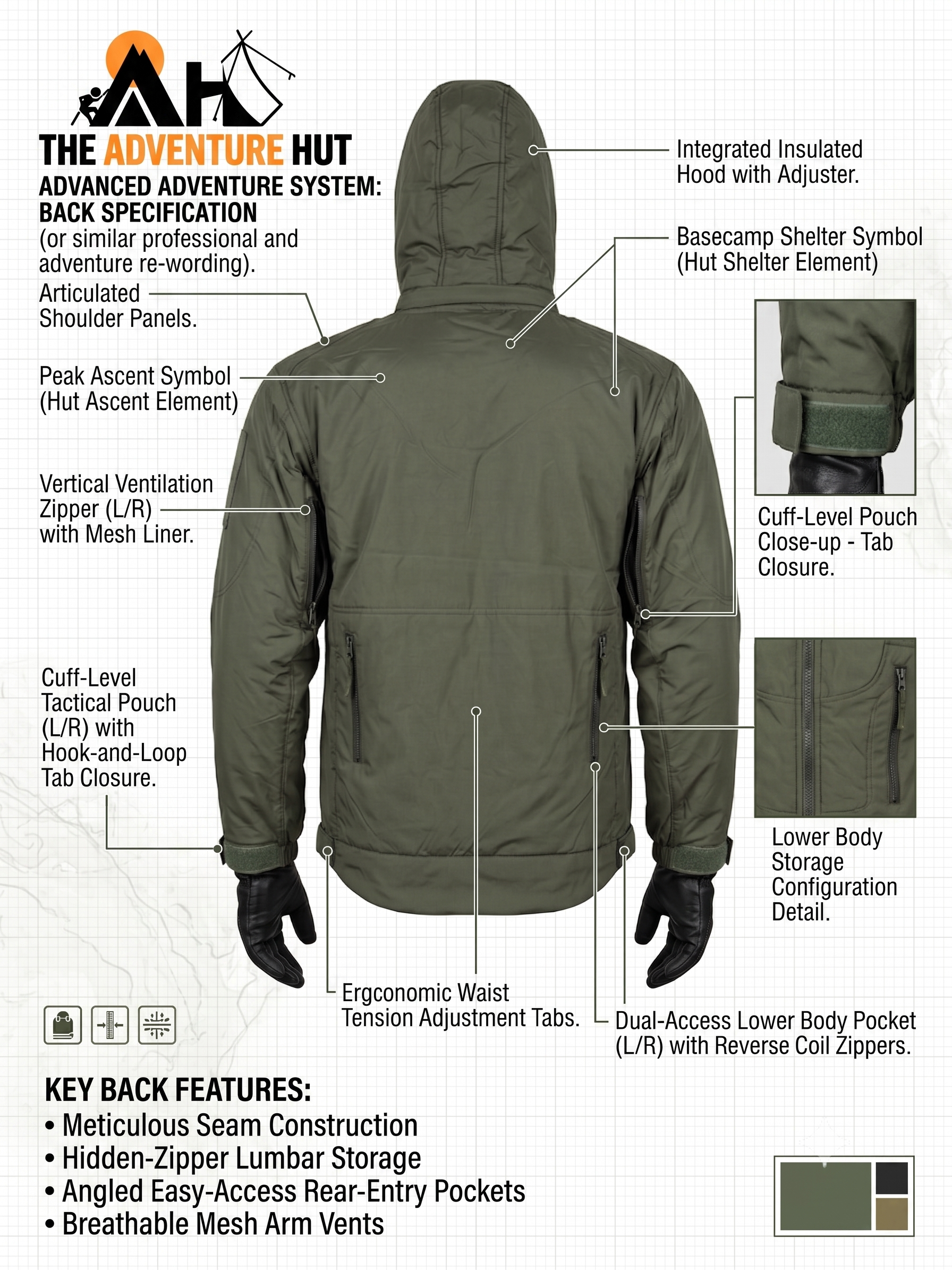 Bravo Gear The Adventure Hut - Para-Fleece Tactical Winter Jacket – Olive Green