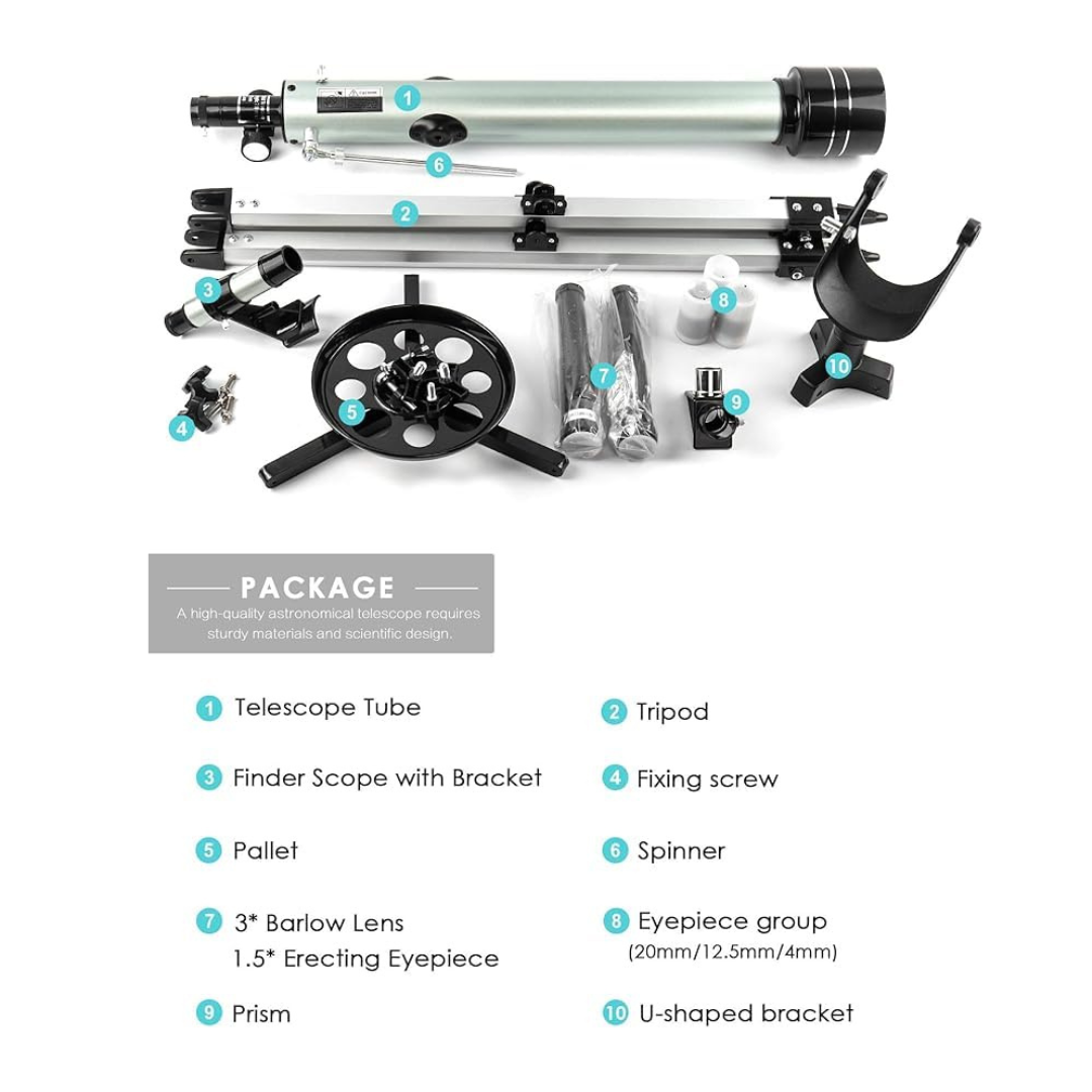 Refractor Starwatcher Telescope 525X HD Zoom Refractor Telescope | with Phone Holder & Adjustable Tripod | Powerful Telescope(F70060)