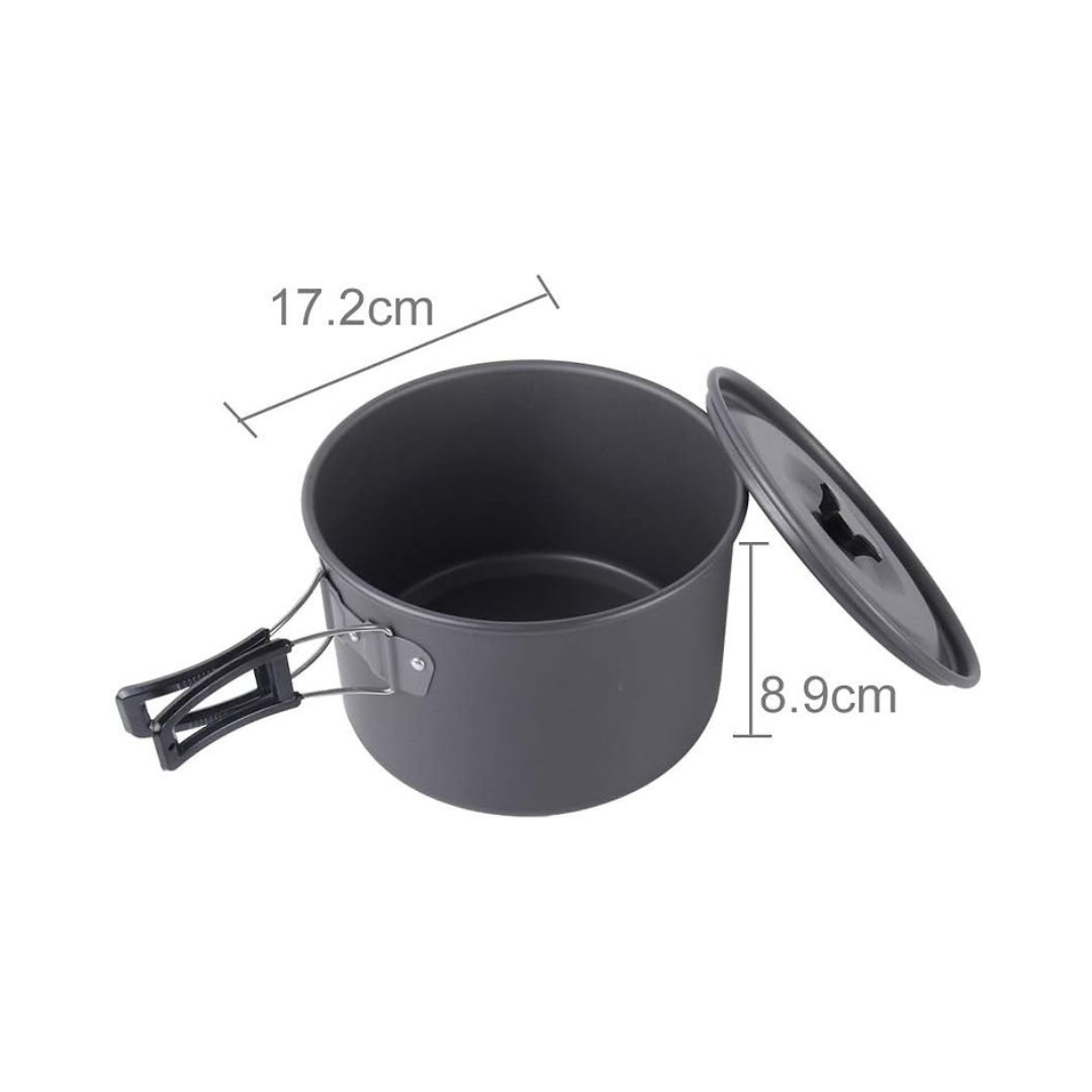 Outdoor Camping Ultra Light Weight 15 Piece Cookware Set for 4-5 People [DS-500]