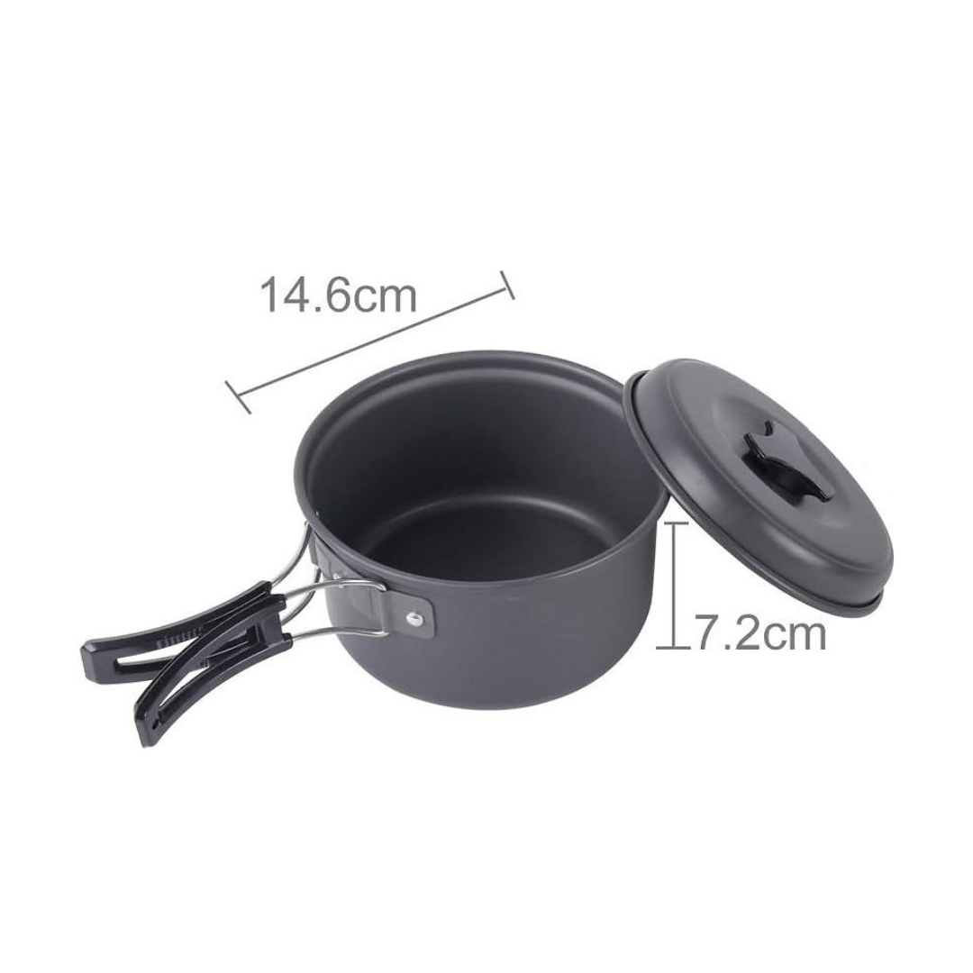 Outdoor Camping Ultra Light Weight 15 Piece Cookware Set for 4-5 People [DS-500]