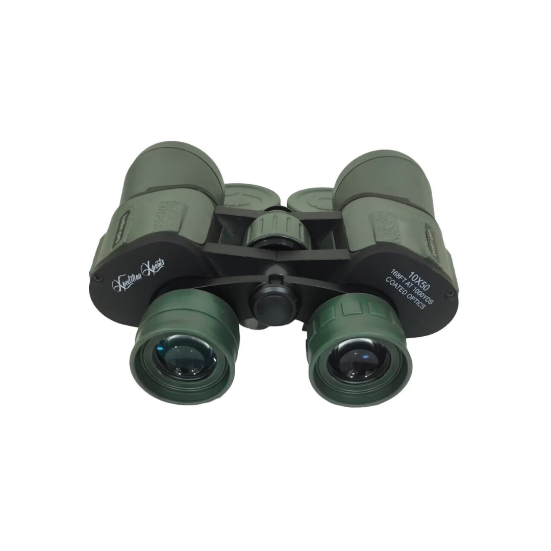 The Adventure Hut  Binoculars | Lightweight Tactical Green for Outdoor Adventures [10x50-GREEN]
