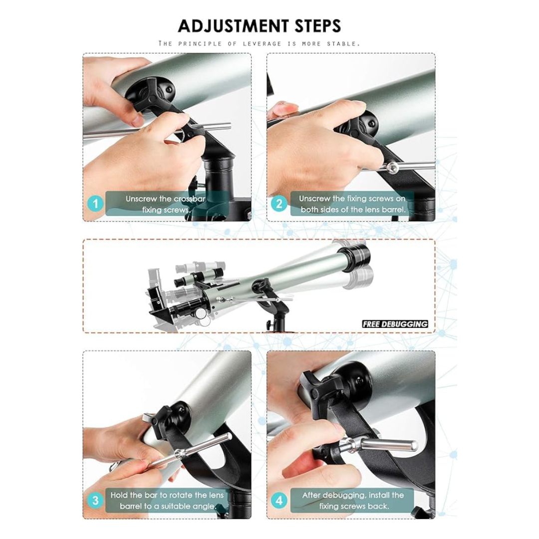 Refractor Starwatcher Telescope 525X HD Zoom Refractor Telescope | with Phone Holder & Adjustable Tripod | Powerful Telescope(F70060)