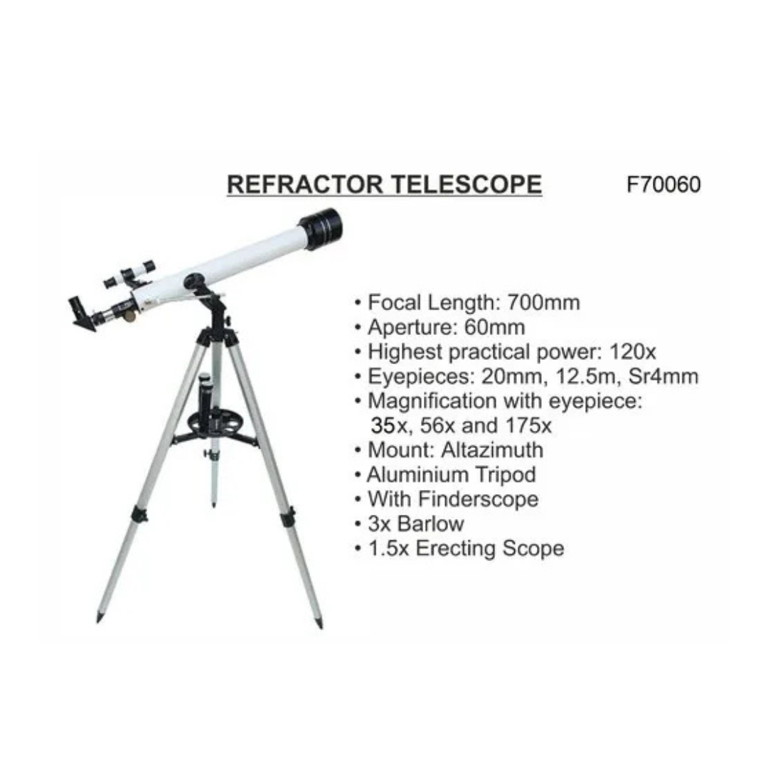 Refractor Starwatcher Telescope 525X HD Zoom Refractor Telescope | with Phone Holder & Adjustable Tripod | Powerful Telescope(F70060)