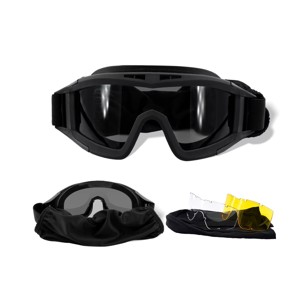 Tactical Airsoft Goggles with 3 interchangeable lenses for Riding eye protection for men women [TK-4627]