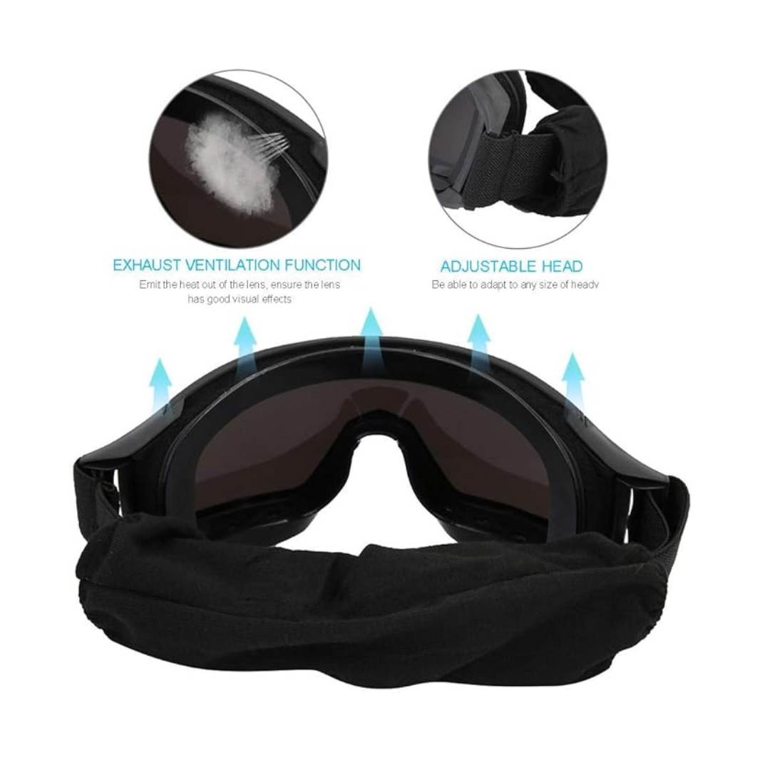Tactical Airsoft Goggles with 3 interchangeable lenses for Riding eye protection for men women [TK-4627]