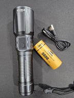 COBA CB-X8 Rechargeable Tactical Flashlight with Laser & Digital Power Display - The Adventure Hut