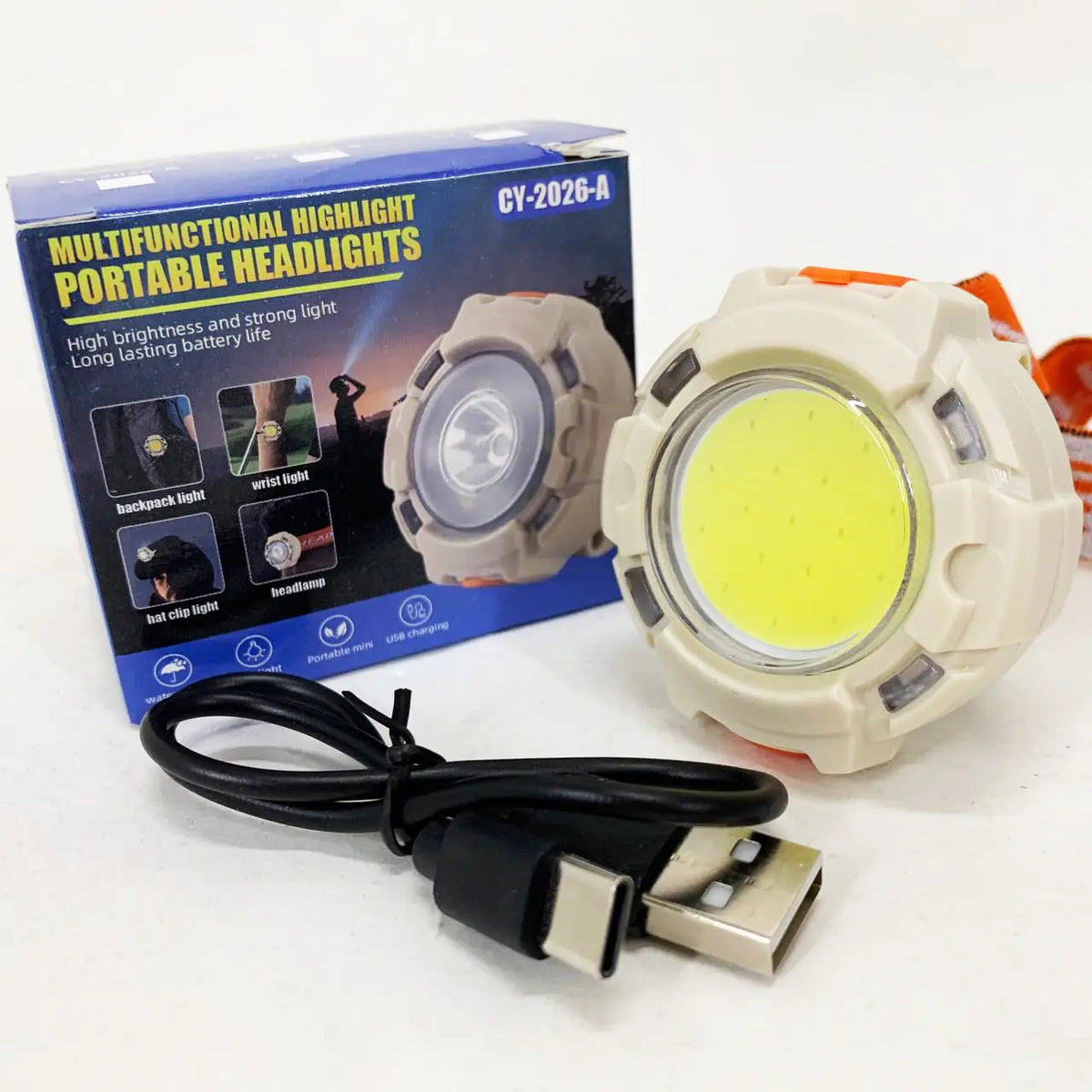 CY2026A Lightweight Rechargeable LED Headlamp for Running, Hiking, Camping & Emergency Backup - The Adventure Hut