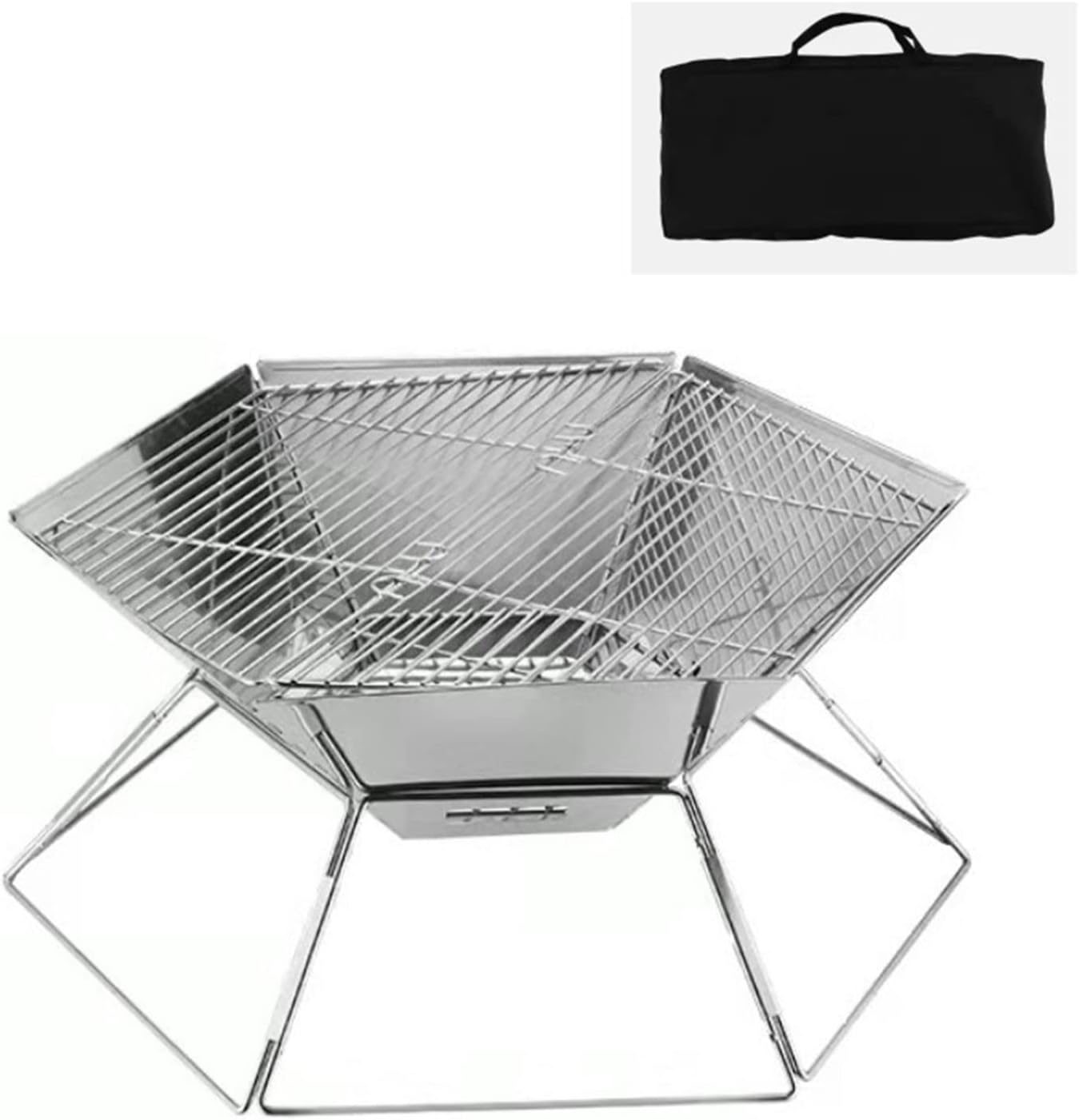 Camping Fire Pit + Tripod 2-in-1 Foldable Charcoal Grill – THE ADVENTURE HUT