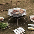 Camping Fire Pit + Tripod 2-in-1 Foldable Charcoal Grill – THE ADVENTURE HUT