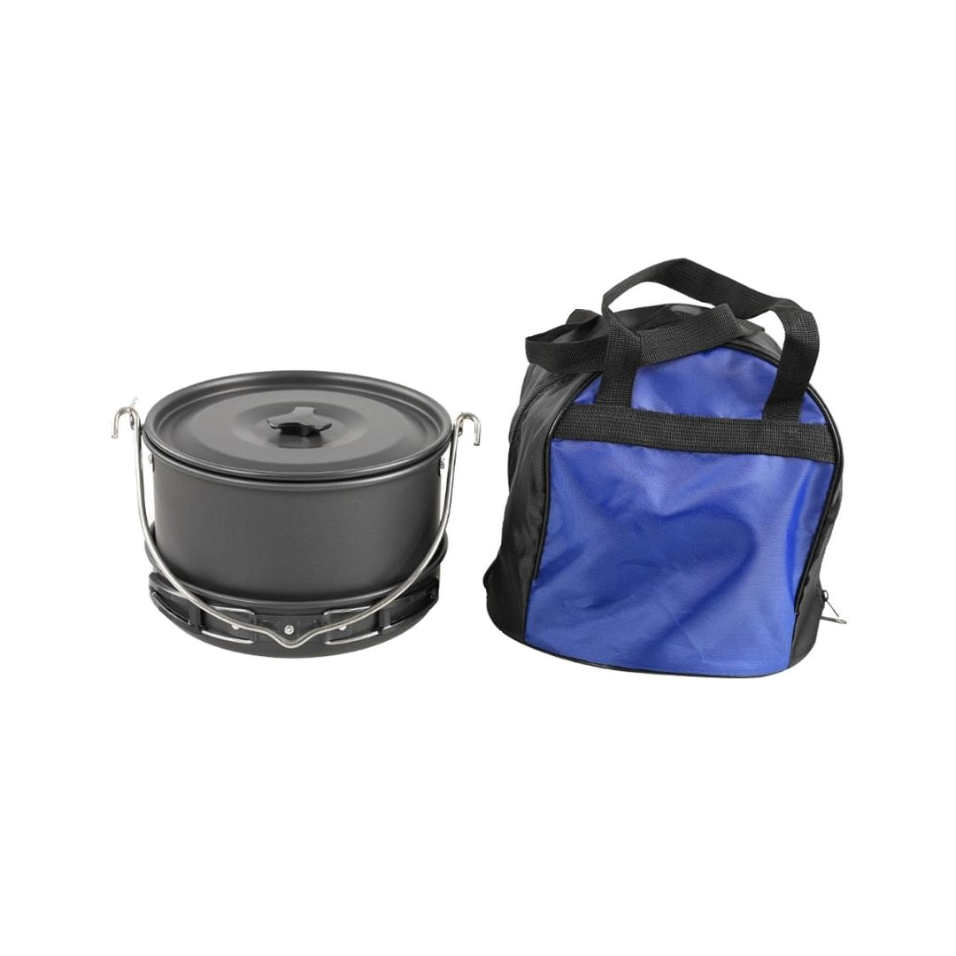 Portable Camping Cookware Set- Outdoor Cooking Pot with Carry Bag for Hiking, Backpacking & Survival (6 Person)