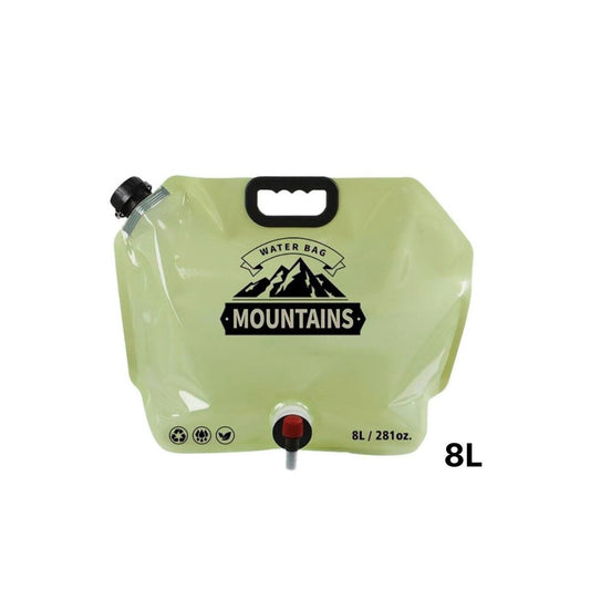8L Portable Camping Water Bag with Tap – Foldable Hiking & Outdoor Water Storage Container.