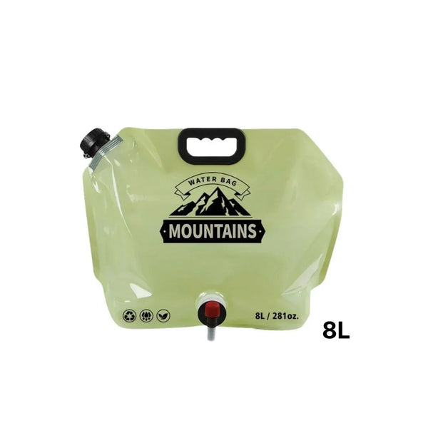 8L Portable Camping Water Bag with Tap – Foldable Hiking & Outdoor Water Storage Container. - The Adventure Hut