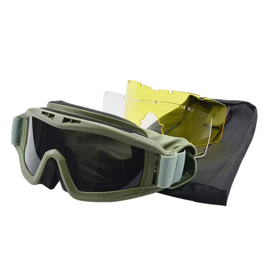 Tactical Airsoft Goggles with 3 interchangeable lenses for Riding eye protection for men women [TK-4627]
