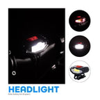 COB USB Rechargeable Bicycle Headlights 3 Mode | THE ADVENTURE HUT