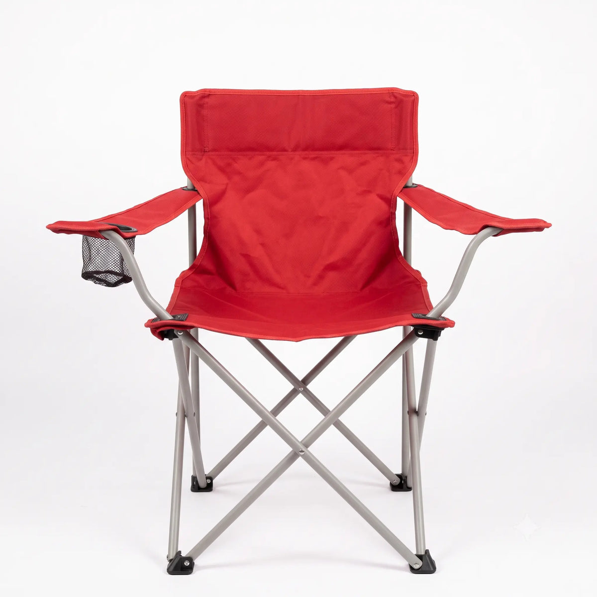 Folding Camping Chair with Cup Holder & Armrests 120 Kg max Cap. - Red | The Adventure Hut