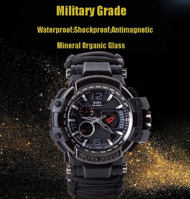 Survival Digital Watch Multifunctional Paracord Tactical Watch Outdoors [G3] | THE ADVENTURE HUT