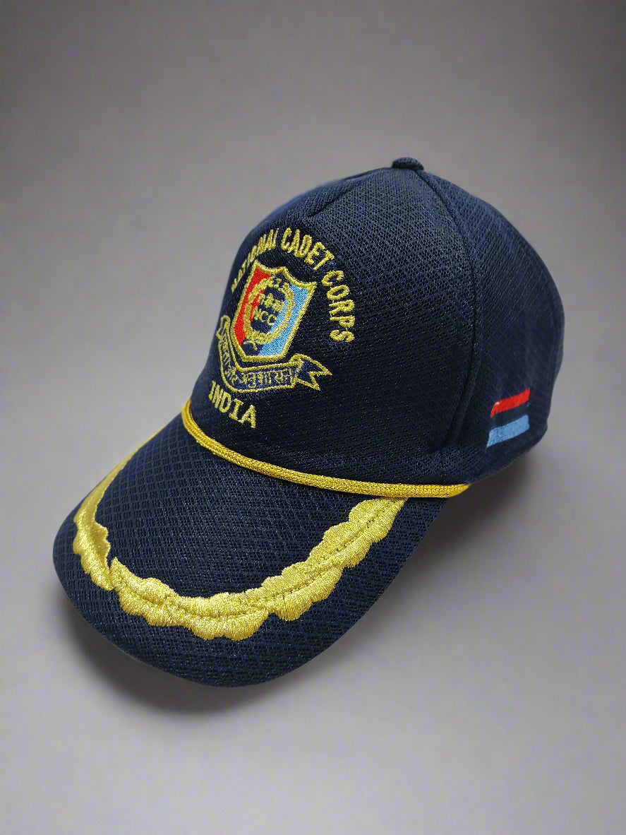 NCC CAP NETTED JALI BLUE WITH PEAK EMBROIDERY