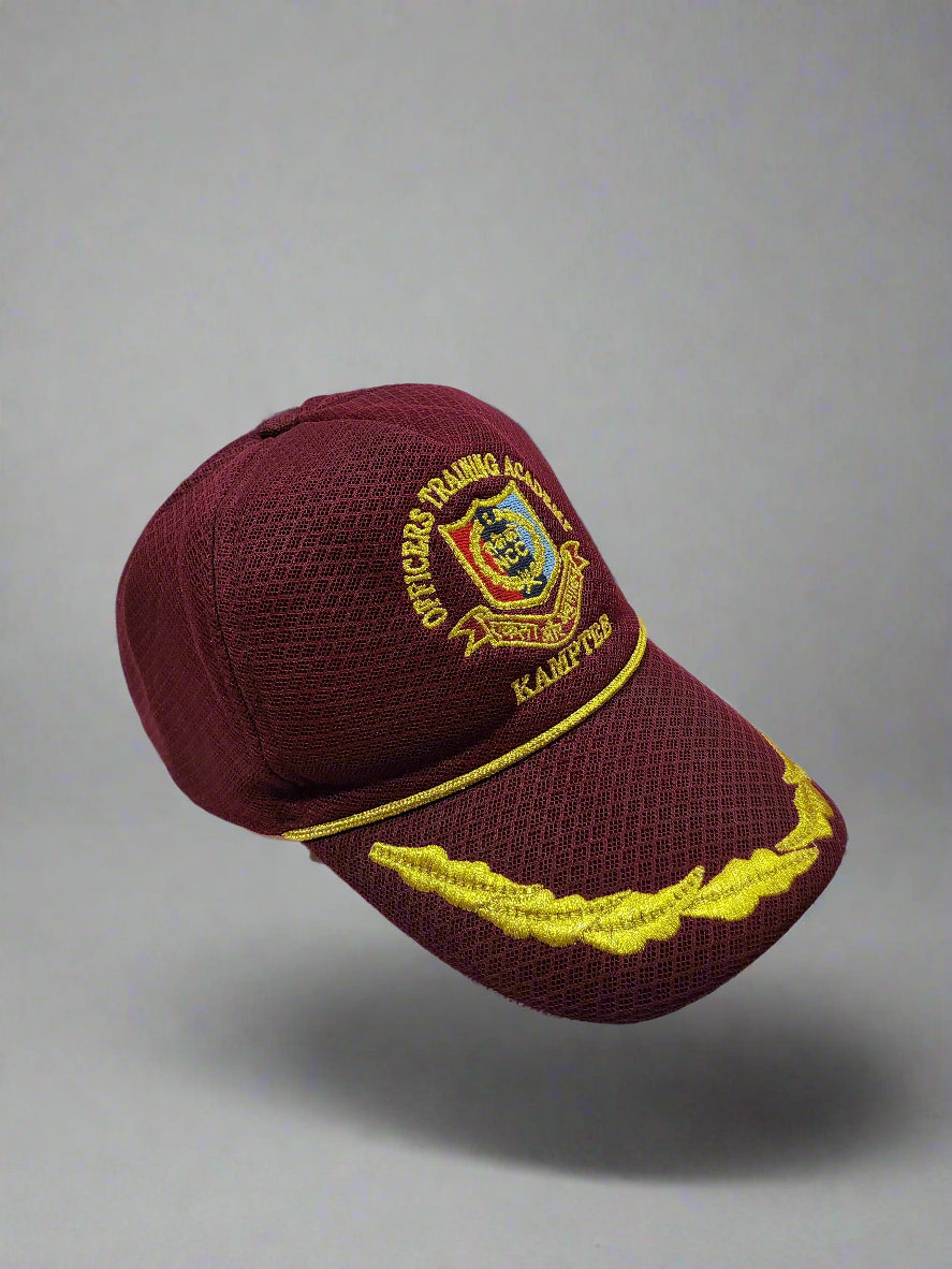 MAROON OTA CAP IMP NETTED JARI EMBROIDERY PEAK