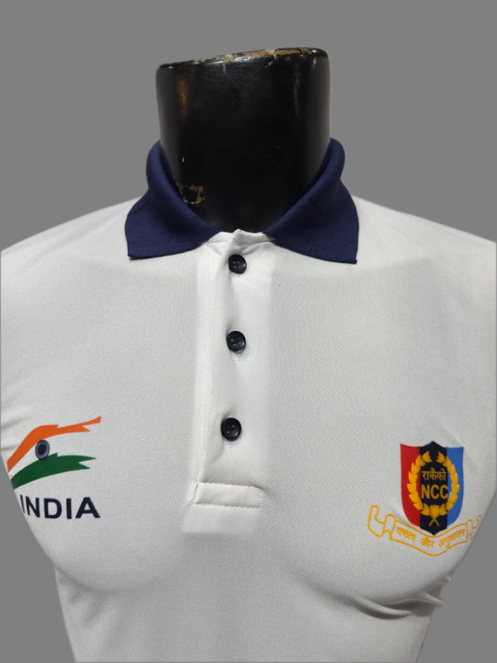 WHITE TSHIRT NCC PRINTED