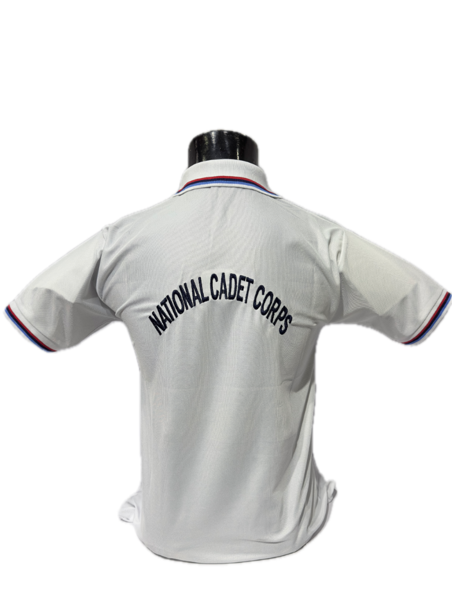 White shirt with 'National Cadet Corps' text on a white background