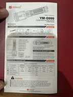 YEMAO YM-G999-60W Tactical Flashlight - 15000LM XHP360 LED with 8x18650 Batteries & Type-C Charging