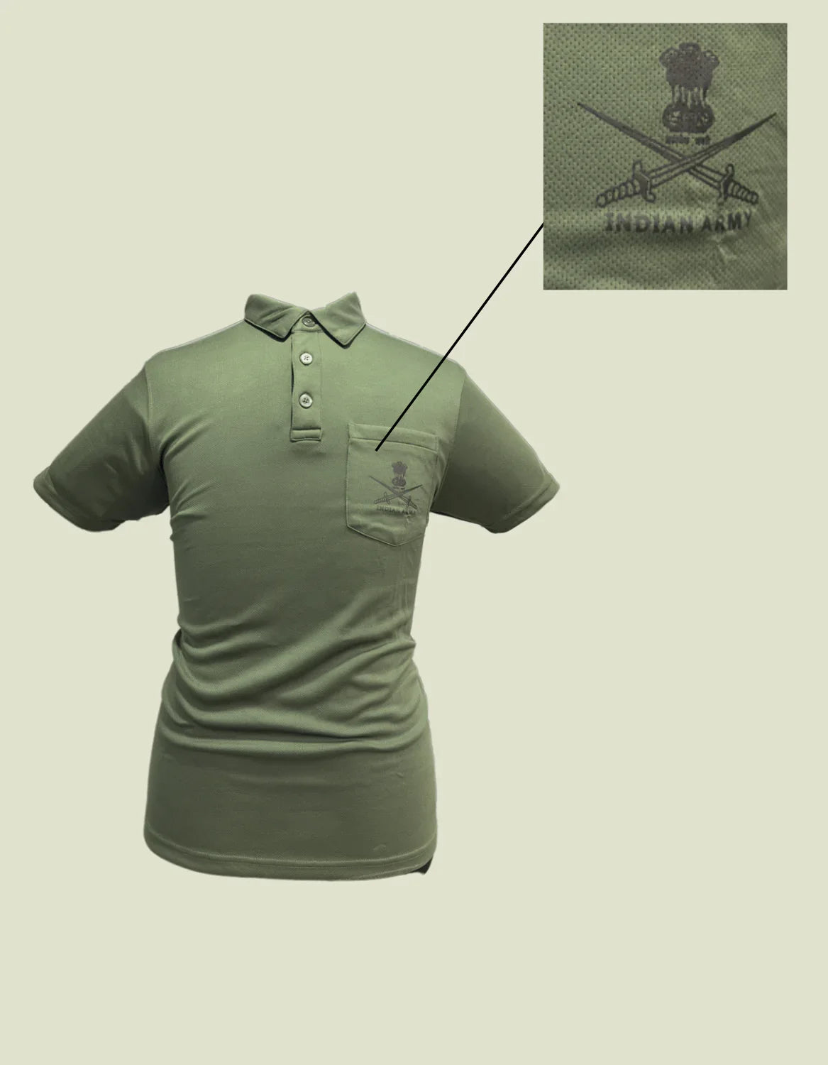 army olive green polo t shirt men netted fabric