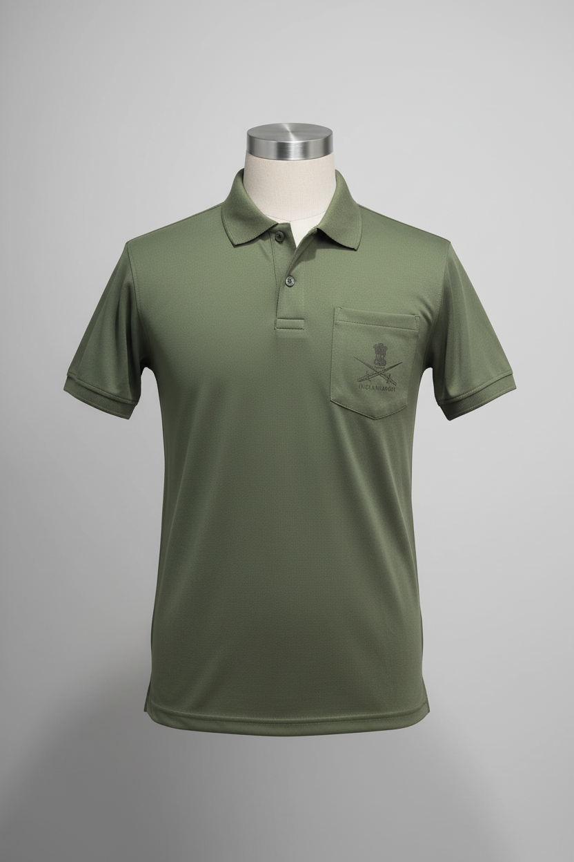 Indian Army Olive Green Polo T-Shirt 