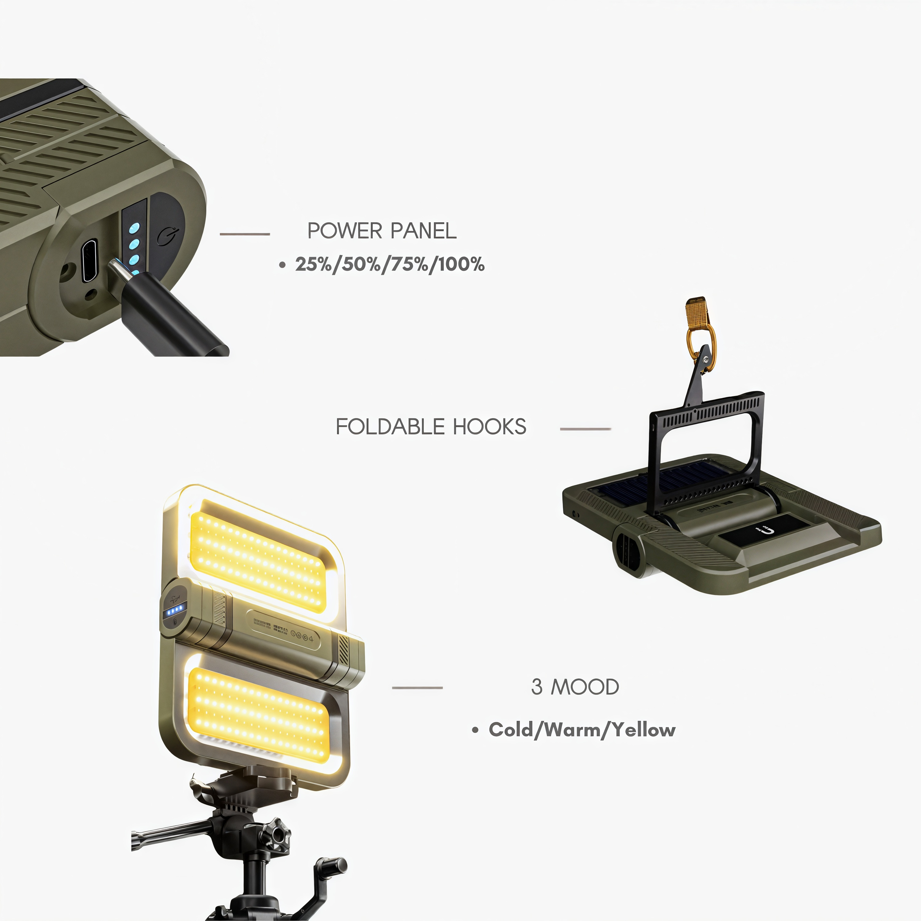 LED Solar Powered Foldable Camping Light 2400 Lumens | Solar & USB Charging | Power Bank | 30H Battery | THE ADVENTURE HUT