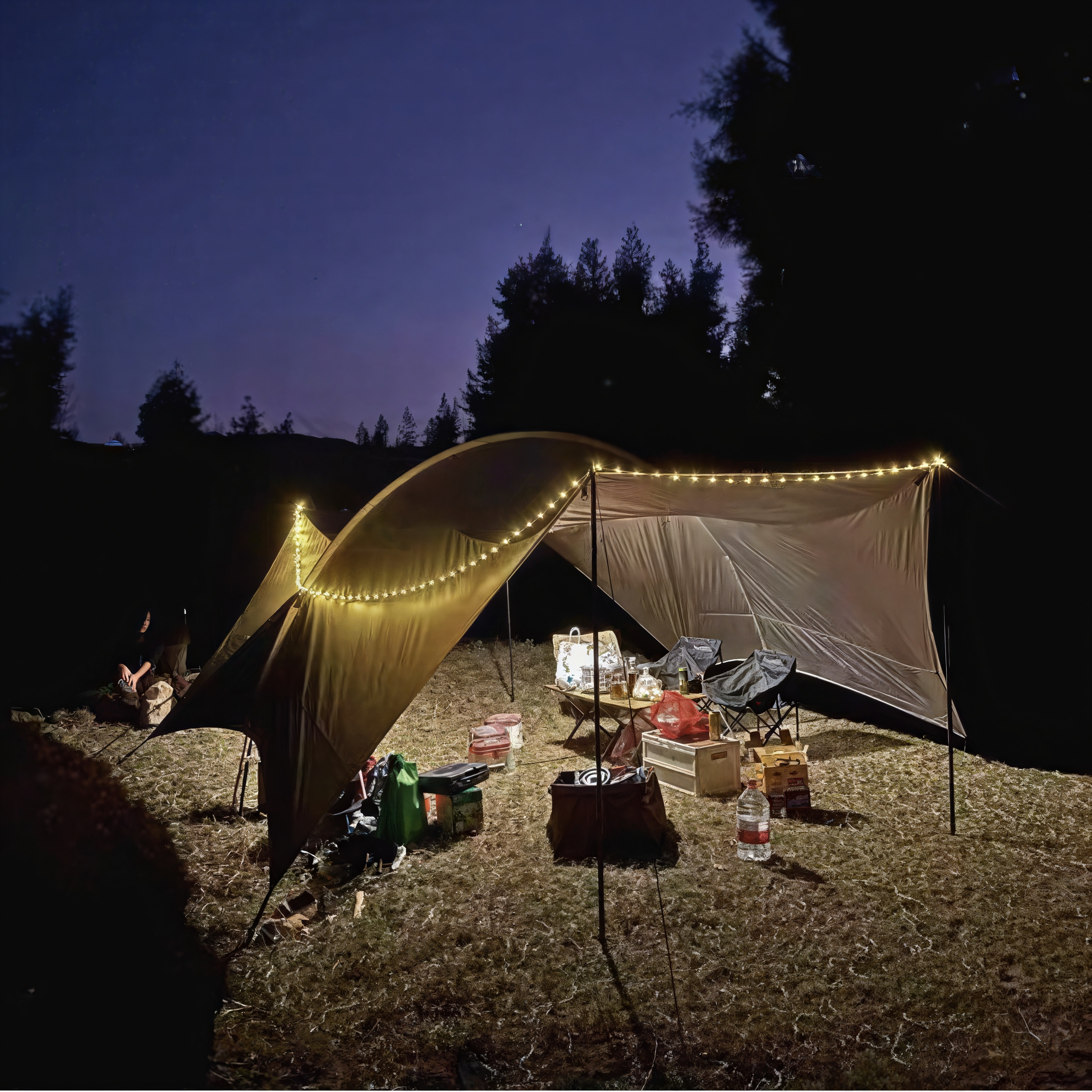 LED Solar Powered Foldable Camping Light 2400 Lumens | Solar & USB Charging | Power Bank | 30H Battery | THE ADVENTURE HUT