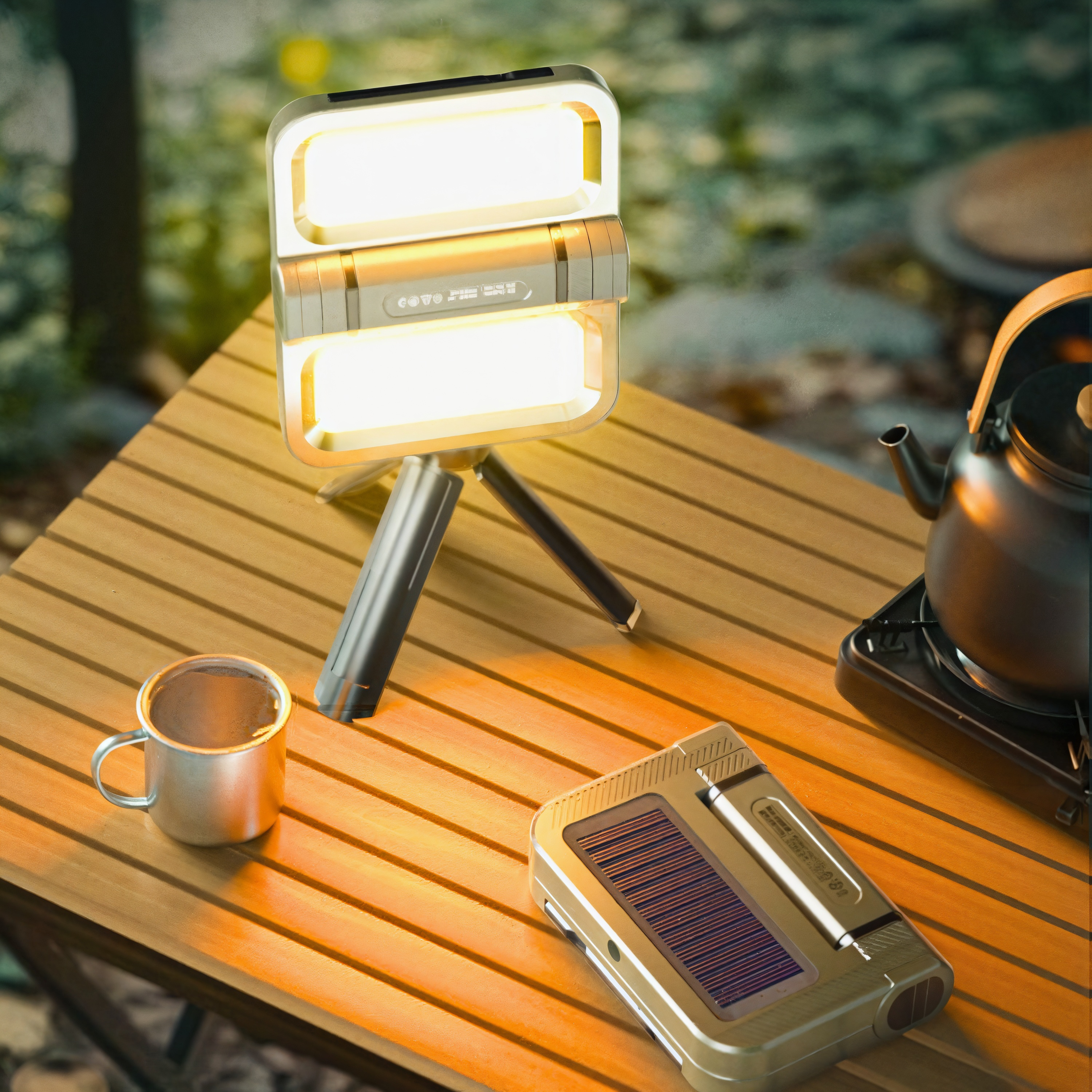 LED Solar Powered Foldable Camping Light 2400 Lumens | Solar & USB Charging | Power Bank | 30H Battery | THE ADVENTURE HUT